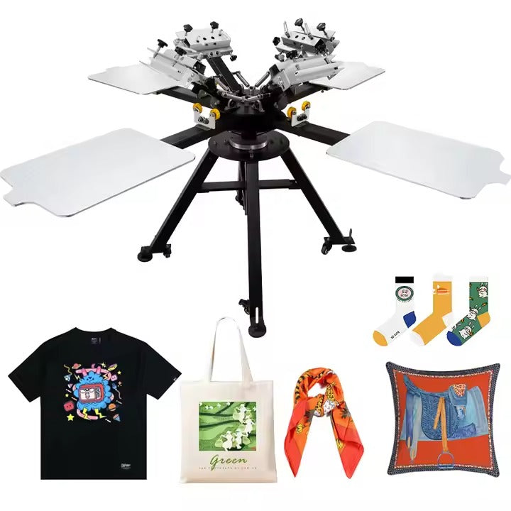 4 Color 4 Station Screen Printing Machine