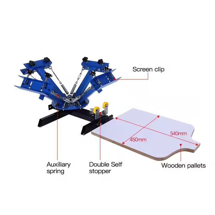 4 Color 1 Station Screen Printing Machine