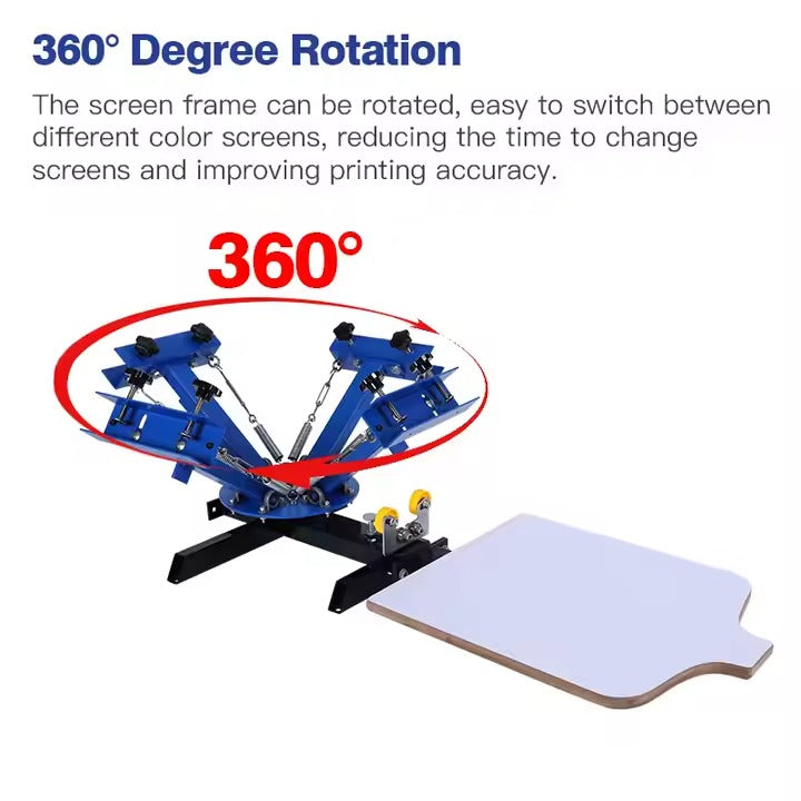 4 Color 1 Station Screen Printing Machine